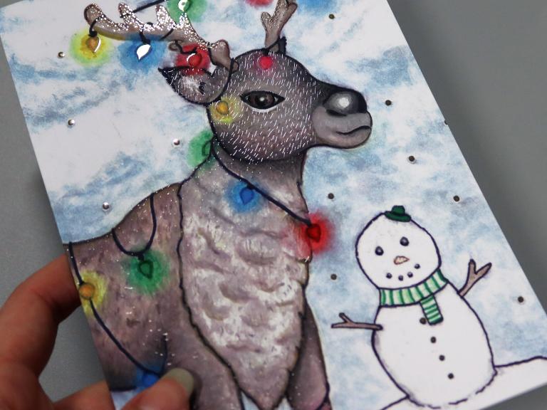 Embellished Reindeer Christmas Card